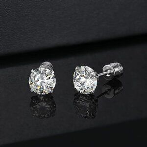 Hypoallergenic G23 Implant Grade Titanium Screw Back Earrings 20G Pure Titanium